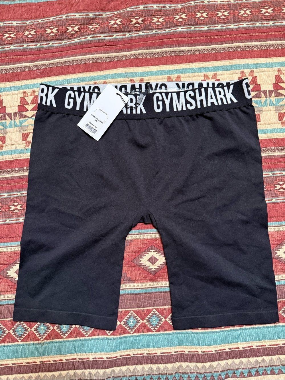 NWT Gymshark Black Logo Waistband Bike Shorts size large